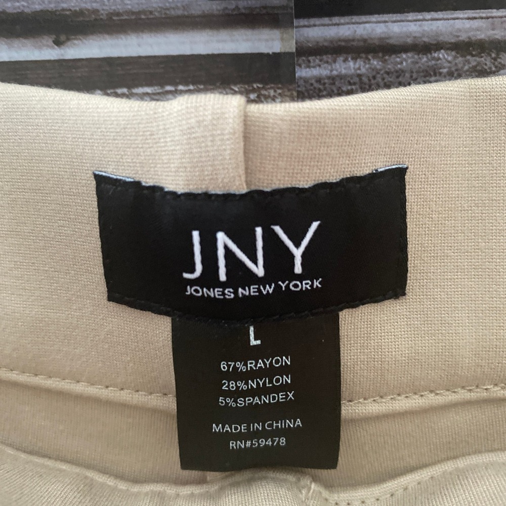 Jones New York Women's Cropped Wide-Leg Pants Size L High-Rise Cream NWT - Picture 6 of 6